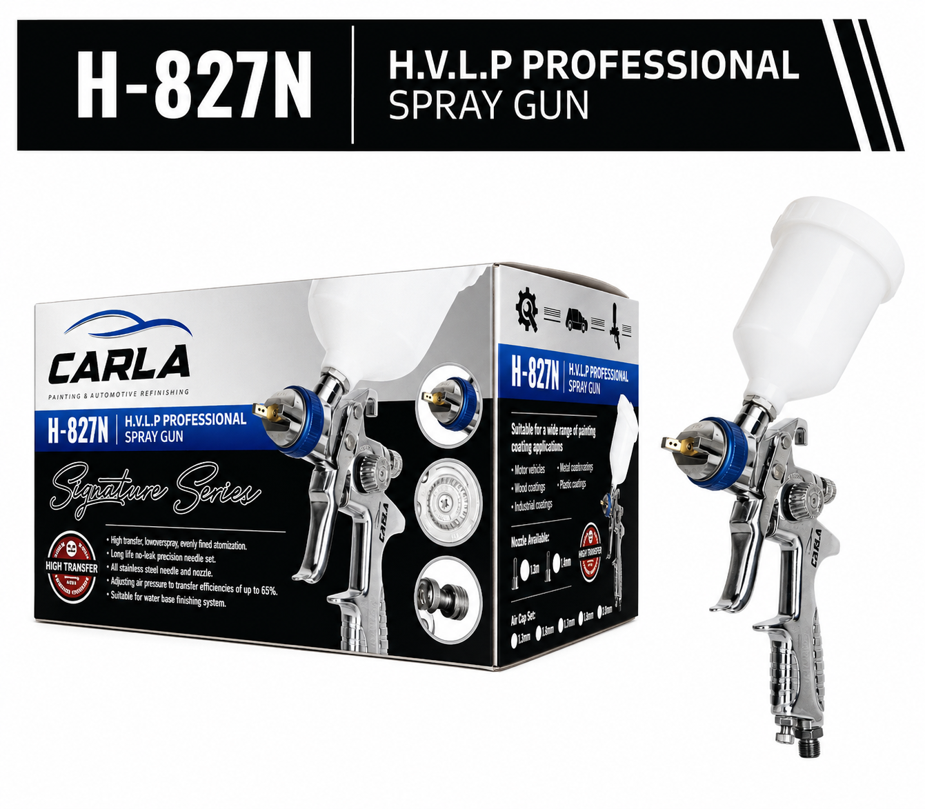 Carla H-827N 1.4mm H.V.L.P spray gun