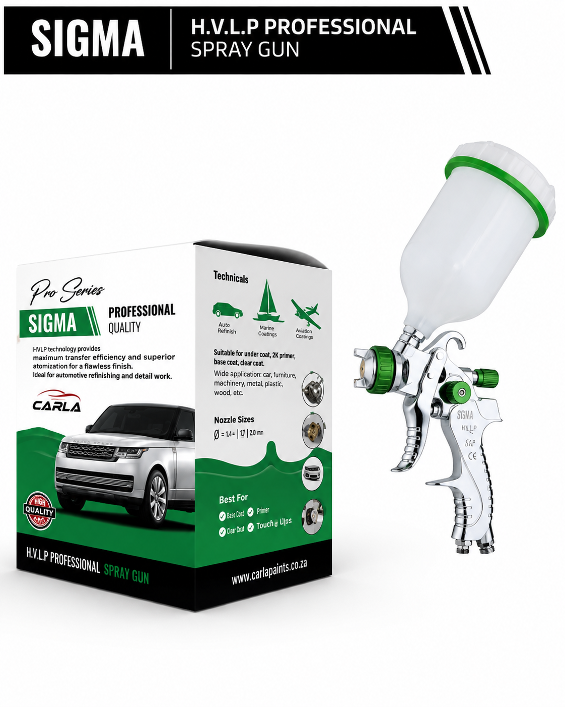 Carla Sigma 1.3mm H.V.LP spray gun