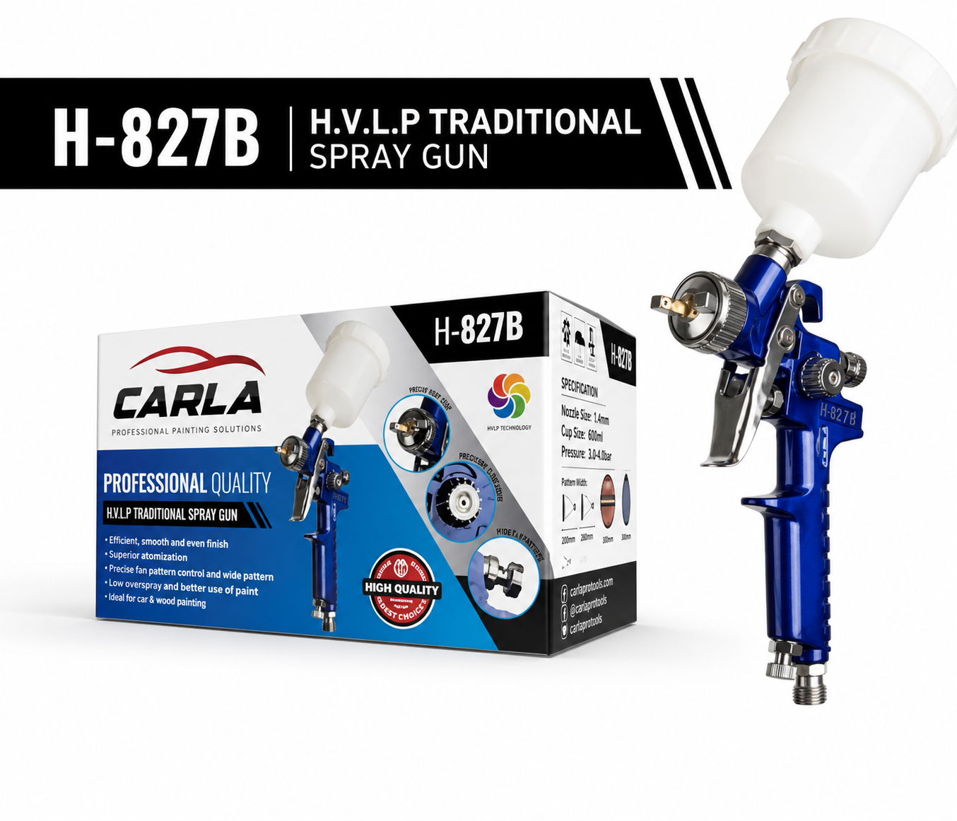 Carla H-827B 1.4mm H.V.L.P spray gun